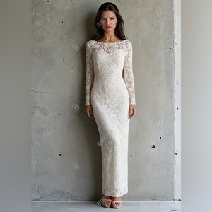 Vintage Handmade Cream Lace Dress